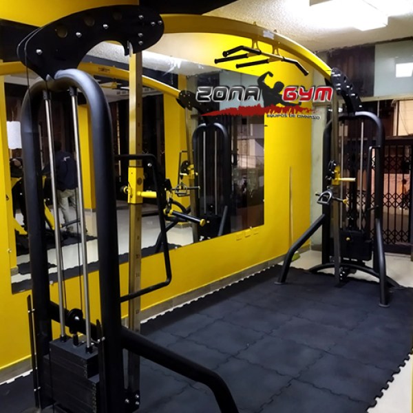 MÁQUINA PARA GIMNASIO CRUCE DE POLEA  CON TORRE DE PLACAS 